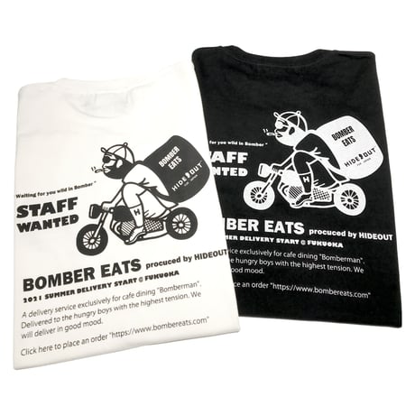HIGH GRADE LONG SLEEVE T-SHIRTS「BOMBER EATS 1MAN」BLACK/M/L/XL