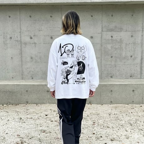 【10周年記念デザイン - 全員集合】-限定-マグ×ロンTセット BIG LONG SLEEVE T-SHIRTS / WHITE/S/M/L