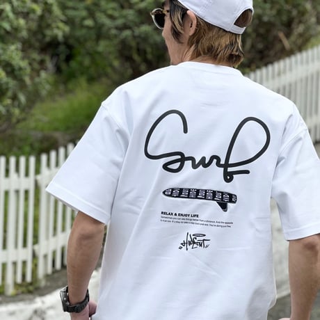 【SURF】デザイン (SUPER HEAVY T-SHIRTS) /BLACK/M/L