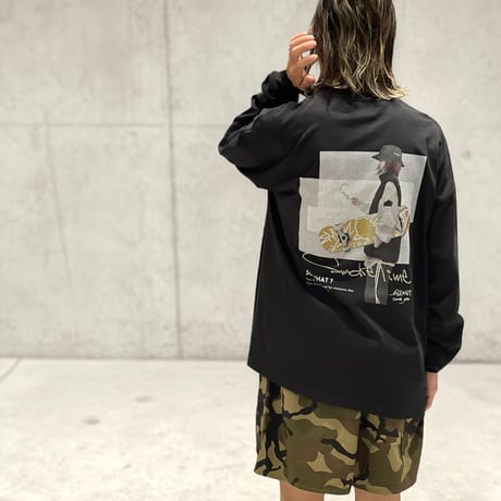 【限定受注デザイン】「SMOKE-mikiko」BIG LONG SLEEVE T-SHIRTS / WHITE/S/M/L