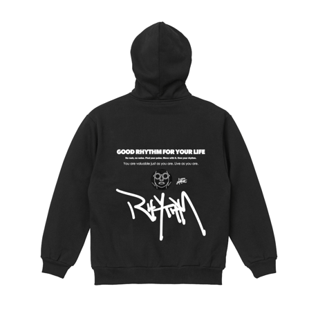 「RHYTHM」 SUPER HEAVY SWEAT HODDIE ZIP UP / BLACK/M/L/XL