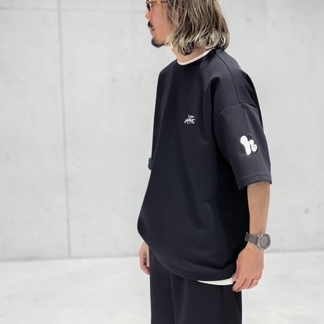 「h-LOGO / STREET-LOGO」刺繍ダンボールニットSS /BLACK/M/L
