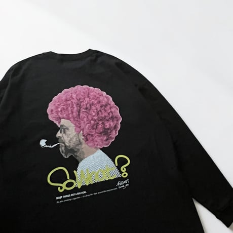 「AFRO OYAJI」 BIG LONG SLEEVE T-SHIRTS / BLACK/S/M/L