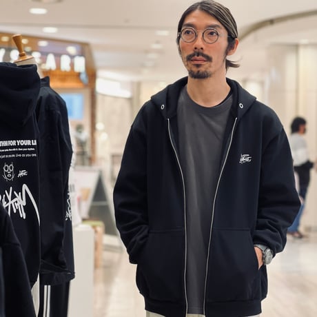 「RHYTHM」 SUPER HEAVY SWEAT HODDIE ZIP UP / BLACK/M/L/XL