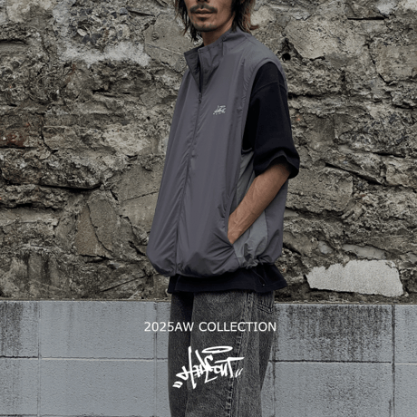 「STREET-LOGO」 NYLON VEST / BLACK / S / M / L