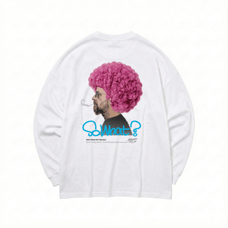 「AFRO OYAJI」 BIG LONG SLEEVE T-SHIRTS / BLACK/S/M/L