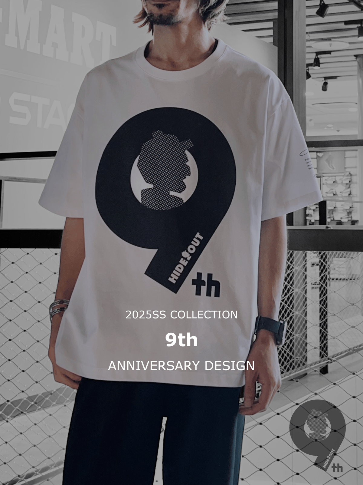 9th】(ボックスシルエットTシャツ) /SUMIKURO/M/L/XL | HIDEOUT