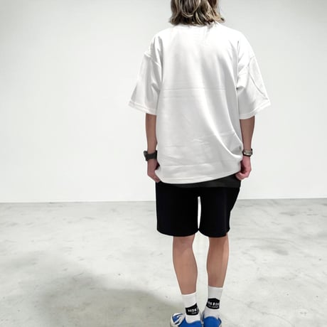 「STREET-LOGO」刺繍ダンボールニットショーツ/BLACK/M/L