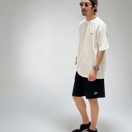 【受注生産】「BLEND IN」SUPER HEAVY WIDE T-SHIRTS /WHITE×RED/M/L