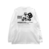 HIGH GRADE LONG SLEEVE T-SHIRTS「BOMBER EATS 1MAN」WHITE/M/L/XL