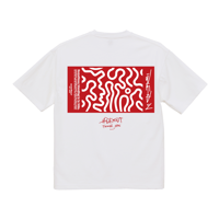 【受注生産】「BLEND IN」SUPER HEAVY WIDE T-SHIRTS /WHITE×RED/M/L