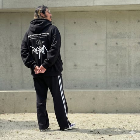 「RHYTHM」 SUPER HEAVY SWEAT HODDIE ZIP UP / BLACK/M/L/XL