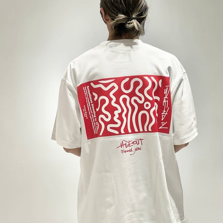 【受注生産】「BLEND IN」SUPER HEAVY WIDE T-SHIRTS /WHITE×RED/M/L