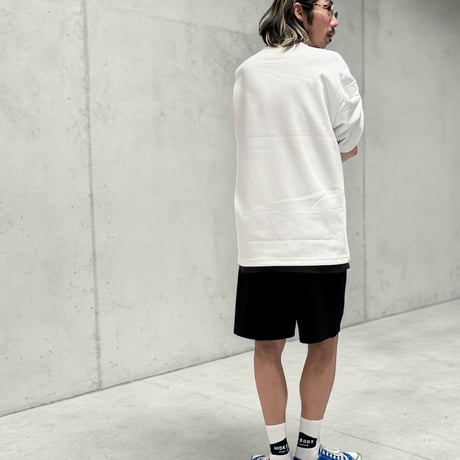 「STREET-LOGO」刺繍ダンボールニットショーツ/BLACK/M/L