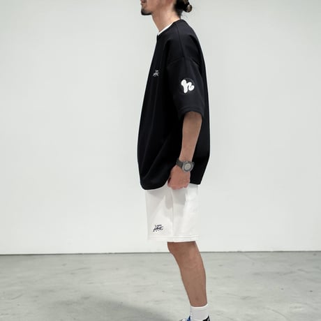 「h-LOGO / STREET-LOGO」刺繍ダンボールニットSS /BLACK/M/L