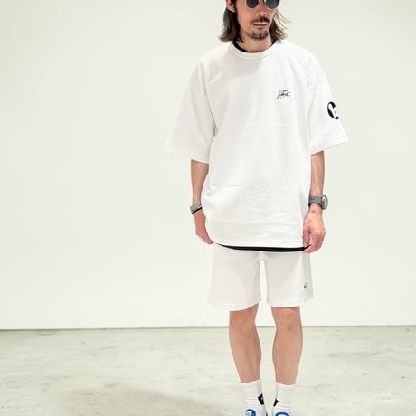 「h-LOGO / STREET-LOGO」刺繍ダンボールニットSS /WHITE/M/L
