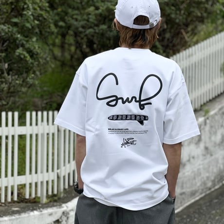 【SURF】デザイン (SUPER HEAVY T-SHIRTS) /BLACK/M/L