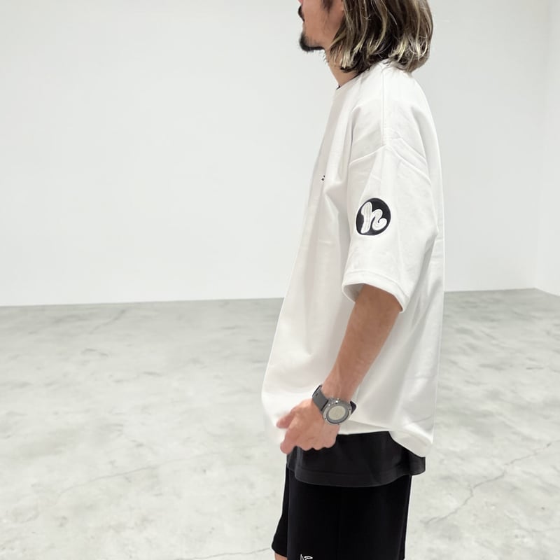 RSDロゴ入りホワイトシャツ　ダンボールニット h-LOGO / STREET-LOGO」刺繍ダンボールニットSS /WHITE/M/L |