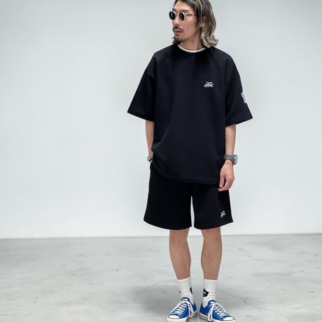 「h-LOGO / STREET-LOGO」刺繍ダンボールニットSS /BLACK/M/L