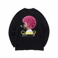 「AFRO OYAJI」 BIG LONG SLEEVE T-SHIRTS / BLACK/S/M/L