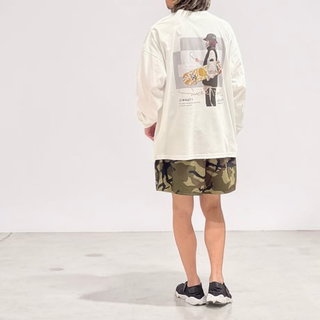 【限定受注デザイン】「SMOKE-mikiko」BIG LONG SLEEVE T-SHIRTS / WHITE/S/M/L