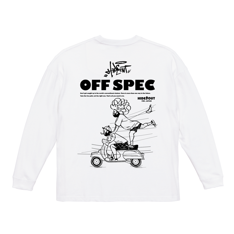 どんちゃページ おいちゃんシリーズ - ベスパ」 BIG LONG SLEEVE T-SHIRTS / WH