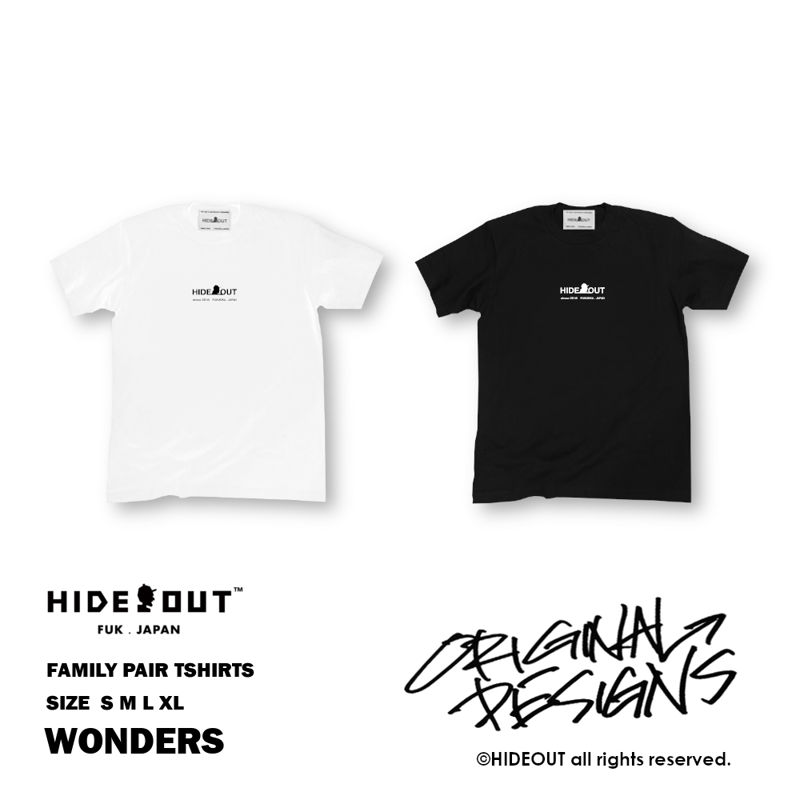 WONDERS」Tシャツ/UNISEX/WHITE/BLACK/S/M/L/XL | HID...