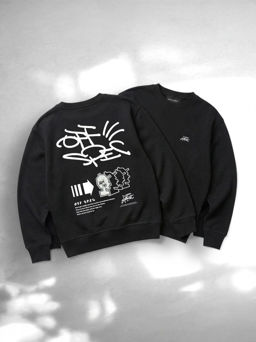 サガラ刺繍2026ss HEAVY ONZ SWEAT/BLACK/M/L/XL | HIDE
