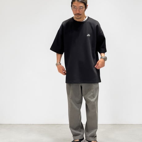 【限定XLセットアップ】「h-LOGO / STREET-LOGO」刺繍ダンボールニットSS×ショーツ/BLACK/XL