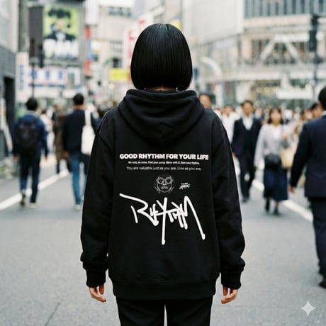 「RHYTHM」 SUPER HEAVY SWEAT HODDIE ZIP UP / BLACK/M/L/XL