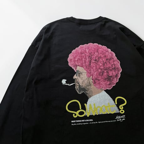 「AFRO OYAJI」 BIG LONG SLEEVE T-SHIRTS / BLACK/S/M/L