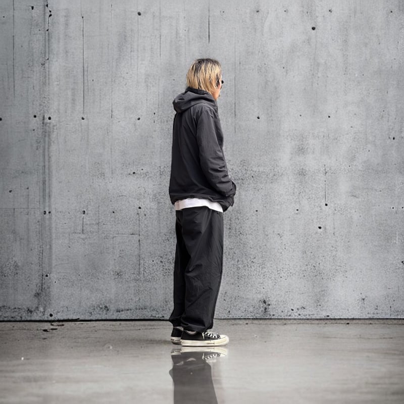 NYLON ANORAK HOODIE BLACK / M / L / XL | HIDEO