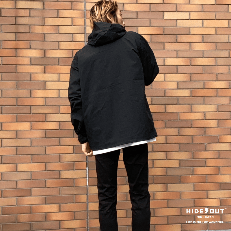 NYLON ANORAK HOODIE BLACK / M / L / XL | HIDEO