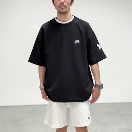「h-LOGO / STREET-LOGO」刺繍ダンボールニットSS /BLACK/M/L