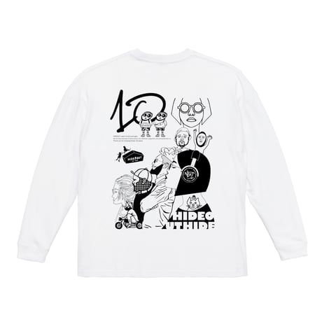 【10周年記念デザイン - 全員集合】-限定-マグ×ロンTセット BIG LONG SLEEVE T-SHIRTS / WHITE/S/M/L