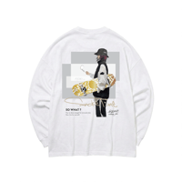 【限定受注デザイン】「SMOKE-mikiko」BIG LONG SLEEVE T-SHIRTS / WHITE/S/M/L