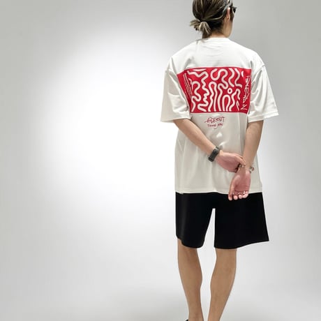 【受注生産】「BLEND IN」SUPER HEAVY WIDE T-SHIRTS /WHITE×RED/M/L
