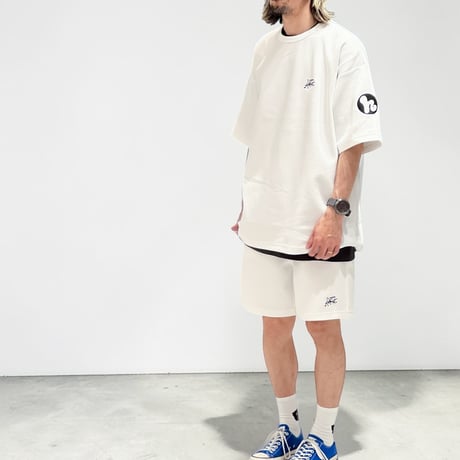 「STREET-LOGO」刺繍ダンボールニットショーツ/BLACK/M/L