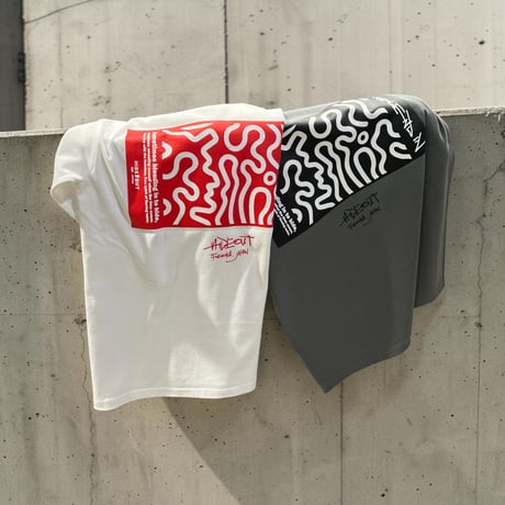 【受注生産】「BLEND IN」SUPER HEAVY WIDE T-SHIRTS /WHITE×RED/M/L