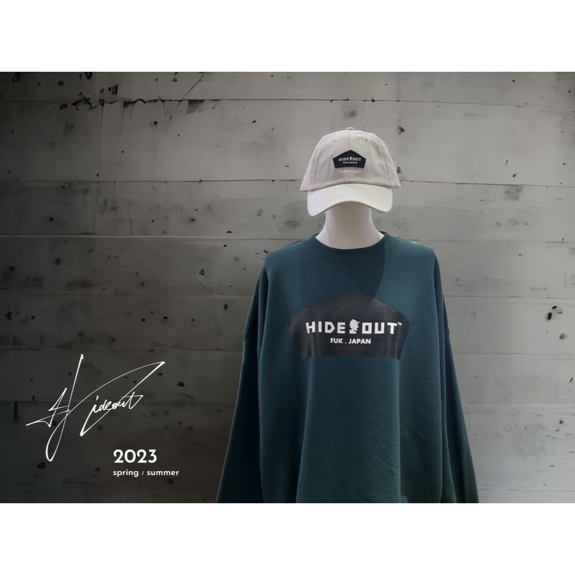 LOGO」BIG SWEAT C/N D.GREEN/M/L/XL | HIDEOUT (ﾊ...