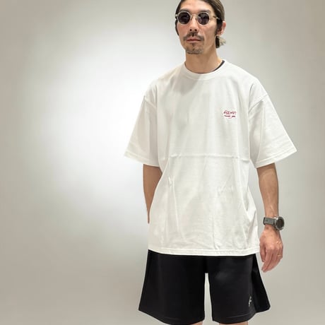 【受注生産】「BLEND IN」SUPER HEAVY WIDE T-SHIRTS /WHITE×RED/M/L