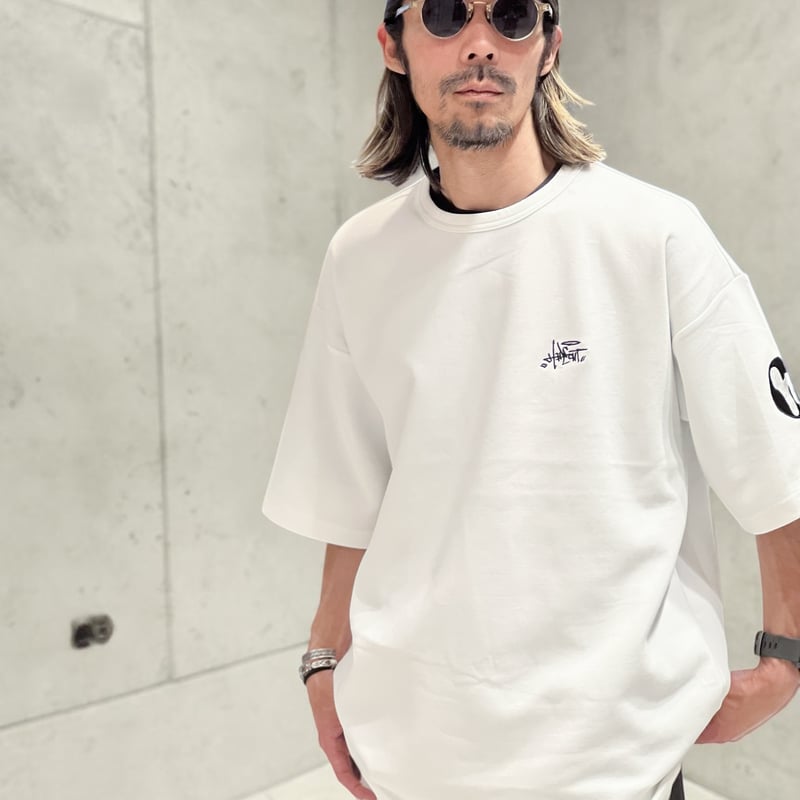RSDロゴ入りホワイトシャツ　ダンボールニット h-LOGO / STREET-LOGO」刺繍ダンボールニットSS /WHITE/M/L |