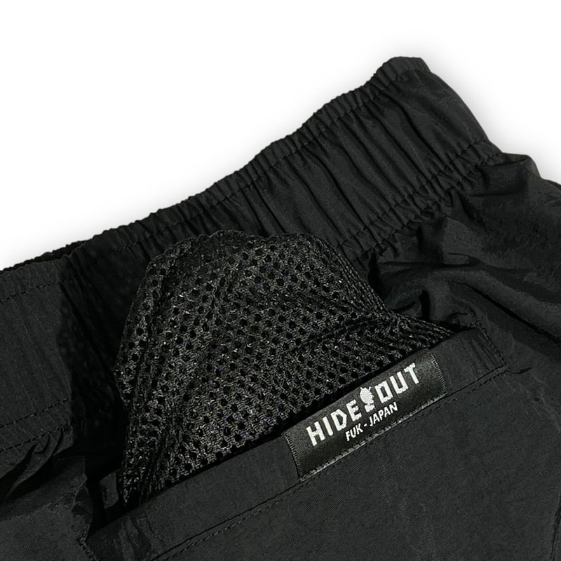NYLON PANTS / BLACK / M / L | HIDEOUT (ﾊｲﾄﾞｱｳﾄ)