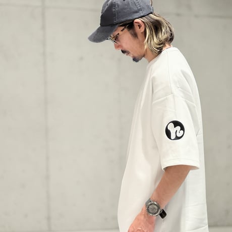 「h-LOGO / STREET-LOGO」刺繍ダンボールニットSS /WHITE/M/L