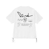 サガラ刺繍シリーズ【SIGNAL】ボックスシルエットコードTシャツ /WHITE/M/L/XL