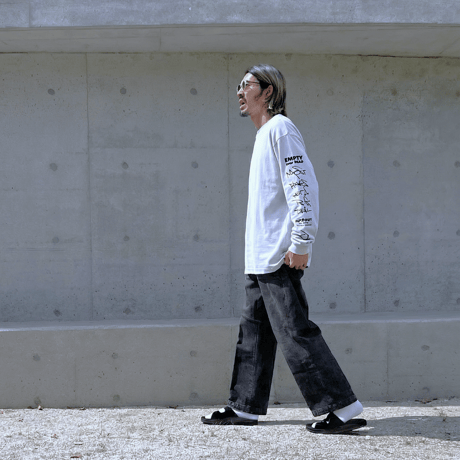 【袖ロゴデザイン】 (SUPER HEAVY BIG LONG T-SHIRTS) /M/L
