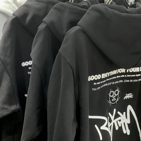 「RHYTHM」 SUPER HEAVY SWEAT HODDIE ZIP UP / BLACK/M/L/XL