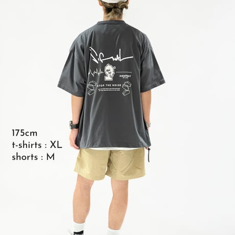 サガラ刺繍シリーズ「SIGNAL」ボックスシルエットコードTシャツ /WHITE/M/L/XL