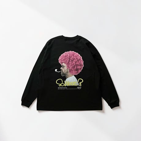 「AFRO OYAJI」 BIG LONG SLEEVE T-SHIRTS / BLACK/S/M/L