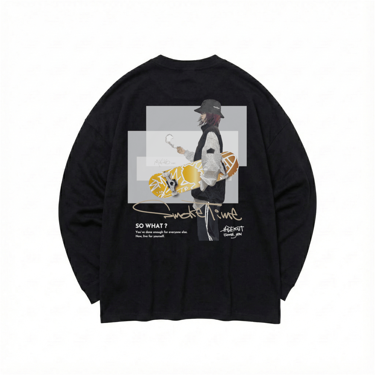 限定受注デザイン】「SMOKE-mikiko」BIG LONG SLEEVE T-SHIRT